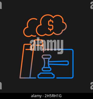 Emission auction gradient vector icon for dark theme Stock Vector