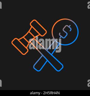 Auction gradient vector icon for dark theme Stock Vector
