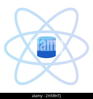 Data science icon database big data management symbol in blue gradient color Stock Vector