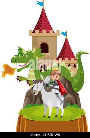 Illustration of king in front of his castle Stock Vector Image & Art ...