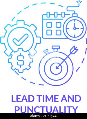 Lead time and punctuality blue gradient concept icon Stock Vector