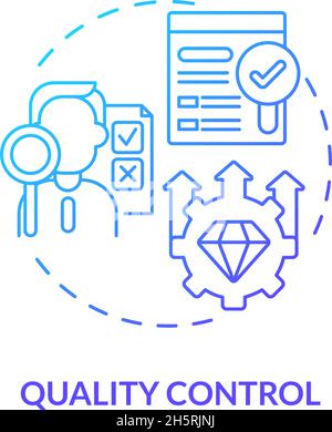 Quality control blue gradient concept icon Stock Vector