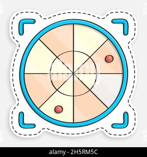 cartoon icon of doodle Radar screen with small red points. Civil Aviation Safety. Airplane flight route control. Vector isolated on white background Stock Vector