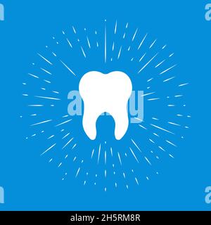 Clean white shine tooth. Isolated vector illustration in flat style Stock Vector