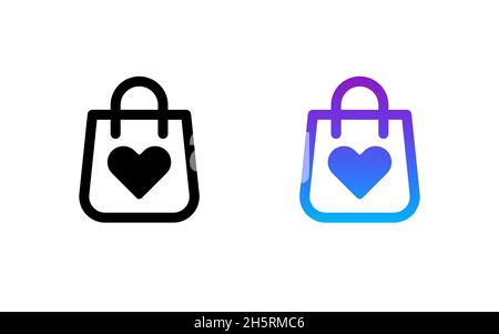 Paper bag social media sign, isolated icon in flat. Vector illustration Stock Vector