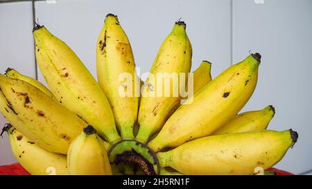 Close up of banana plant and fruit Stock Photo