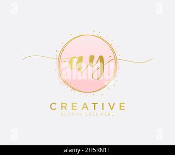 AY feminine logo. Usable for Nature, Salon, Spa, Cosmetic and Beauty Logos. Flat Vector Logo Design Template Element. Stock Vector