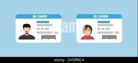 Id card in flat style. Isolated icon. Vector illustration Stock Vector