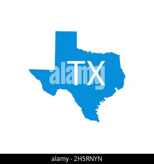 Texas map icon, USA art illustration. Vector isolated illustration. Stock Vector