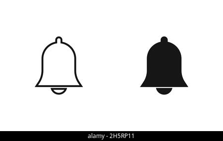 Notification bell isolated icon. Mobile interface vector illustration in flat Stock Vector