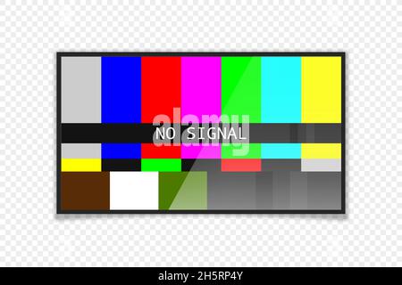 Realistic tv no signal screen. Modern design. Isolated vector illustration Stock Vector