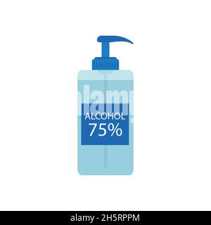 Disinfectant alcohol gel in flat style. Vector isolated illustration Stock Vector