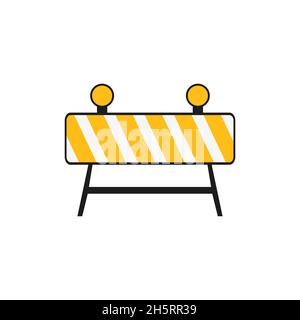 Roadblock hurdle road icon illustration for web design. Isolated vector Stock Vector