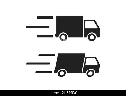 Delivery icon in flat style on white background. Vector isolated web icon Stock Vector