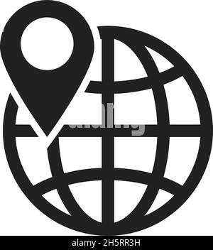 World and location pointer icon in modern style. Isolated vector graphic design Stock Vector