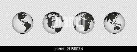 Earth set icon on white background. Vector abstract graphic design illustration Stock Vector