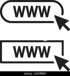 Vector icon of the world wide web connection Sign. Template for the ...