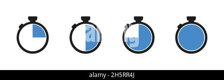 Stopwatch timer set isolated flat icon. Vector illustration for wab Stock Vector