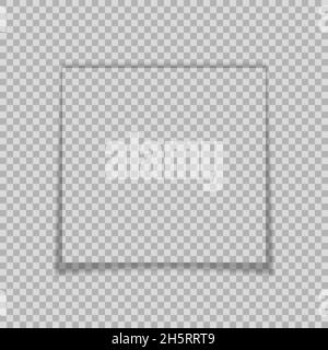 Frame shadow on transparent background. Web banner element vector illustration Stock Vector