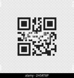 QR code isolated icon on transparent background. Vector web element. Stock Vector