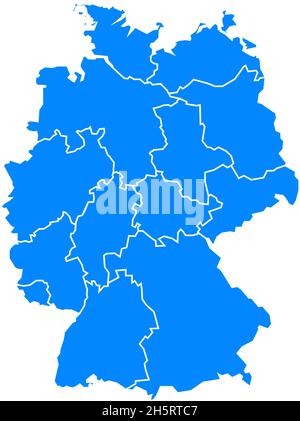 Germany map outline icon. Geography vector illustration in flat style Stock Vector