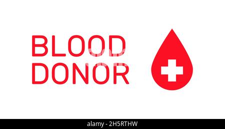 Blood donor illustration with drop ocon for medical design. Vector isolated in flat Stock Vector