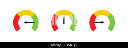 Speedometer set icon color chart. Vector illustration flat design Stock Vector