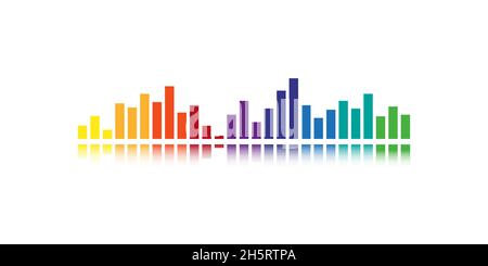 Sound colorful wave, gradient illustration. Isolated vector audio element for web Stock Vector