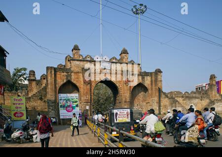 01 08 2018 Stone Stapes Jatpura Gate From Inside Moharli Chandrapur Maharashtra India Stock Photo