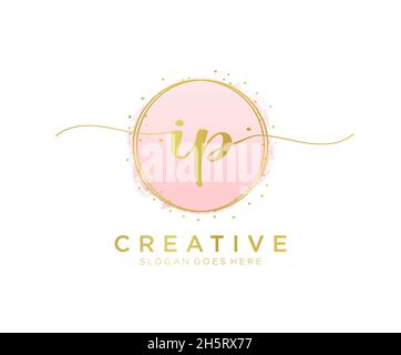 IP feminine logo. Usable for Nature, Salon, Spa, Cosmetic and Beauty Logos. Flat Vector Logo Design Template Element. Stock Vector