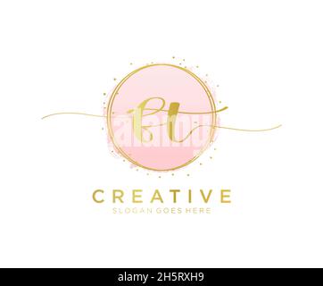 FT feminine logo. Usable for Nature, Salon, Spa, Cosmetic and Beauty Logos. Flat Vector Logo Design Template Element. Stock Vector