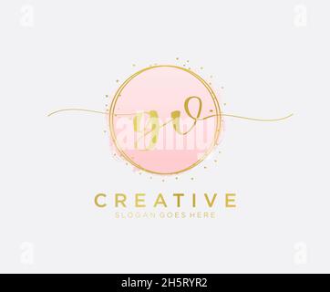 GV feminine logo. Usable for Nature, Salon, Spa, Cosmetic and Beauty Logos. Flat Vector Logo Design Template Element. Stock Vector