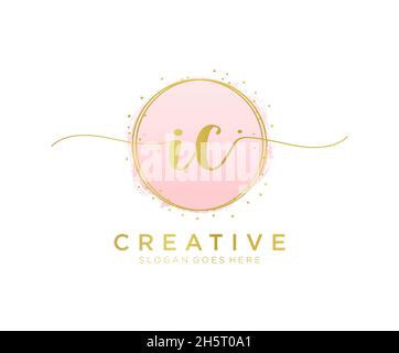 IC feminine logo. Usable for Nature, Salon, Spa, Cosmetic and Beauty Logos. Flat Vector Logo Design Template Element. Stock Vector