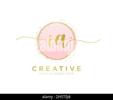 IA feminine logo. Usable for Nature, Salon, Spa, Cosmetic and Beauty Logos. Flat Vector Logo Design Template Element. Stock Vector
