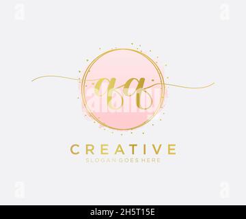 QQ feminine logo. Usable for Nature, Salon, Spa, Cosmetic and Beauty Logos. Flat Vector Logo Design Template Element. Stock Vector