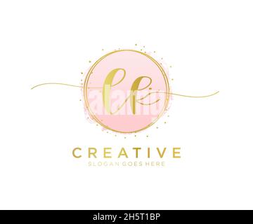LK feminine logo. Usable for Nature, Salon, Spa, Cosmetic and Beauty Logos. Flat Vector Logo Design Template Element. Stock Vector