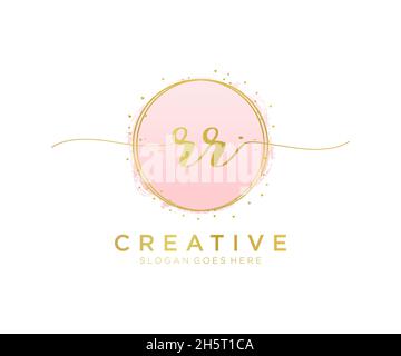 RR feminine logo. Usable for Nature, Salon, Spa, Cosmetic and Beauty Logos. Flat Vector Logo Design Template Element. Stock Vector