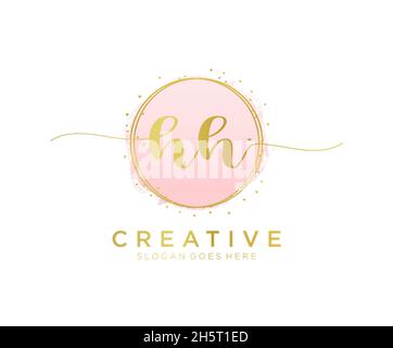 HH feminine logo. Usable for Nature, Salon, Spa, Cosmetic and Beauty Logos. Flat Vector Logo Design Template Element. Stock Vector