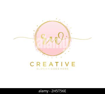 RW feminine logo. Usable for Nature, Salon, Spa, Cosmetic and Beauty Logos. Flat Vector Logo Design Template Element. Stock Vector