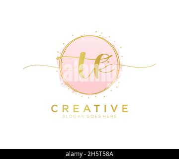 TK feminine logo. Usable for Nature, Salon, Spa, Cosmetic and Beauty Logos. Flat Vector Logo Design Template Element. Stock Vector