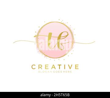 TF feminine logo. Usable for Nature, Salon, Spa, Cosmetic and Beauty Logos. Flat Vector Logo Design Template Element. Stock Vector