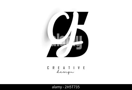 Letters SG logo with a minimalist design. Letters S and G with geometric and handwritten typography. Creative Vector Illustration with letters. Stock Vector