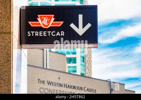 TTC streetcar sign, Toronto, Canada Stock Photo