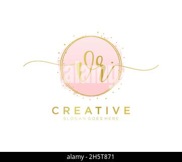 VR feminine logo. Usable for Nature, Salon, Spa, Cosmetic and Beauty Logos. Flat Vector Logo Design Template Element. Stock Vector