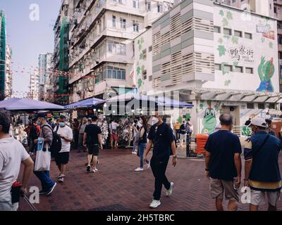 Sham Shui Po, Hong Kong 12 September 2019: Top down view of Hong Kong ...