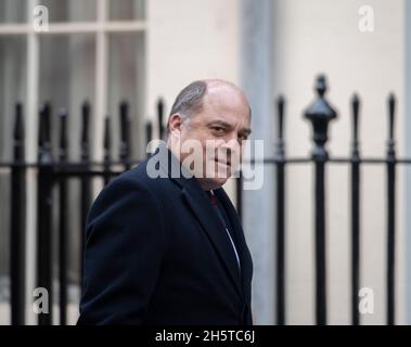 Downing Street, London, UK. 11 November 2021. Ben Wallace MP, Secretary of State for Defence in Downing Street. Credit: Malcolm Park/Alamy Live News. Stock Photo