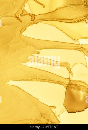 Watercolour Yellow Background. Color Ink Stains. Stock Photo