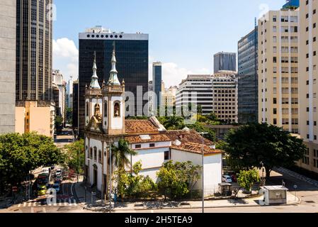 Catholic Santa Luzia Church in Rio de Janeiro City Downtown Stock Photo ...