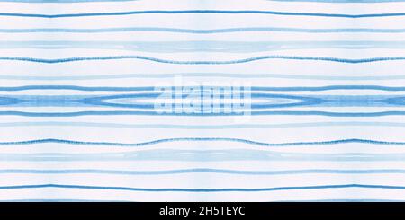 Blue Grunge Pattern. Geometric Horizontal Stripe Stock Photo