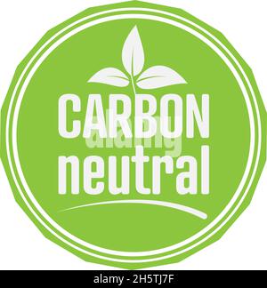 green CARBON NEUTRAL label or seal vector illustration Stock Vector